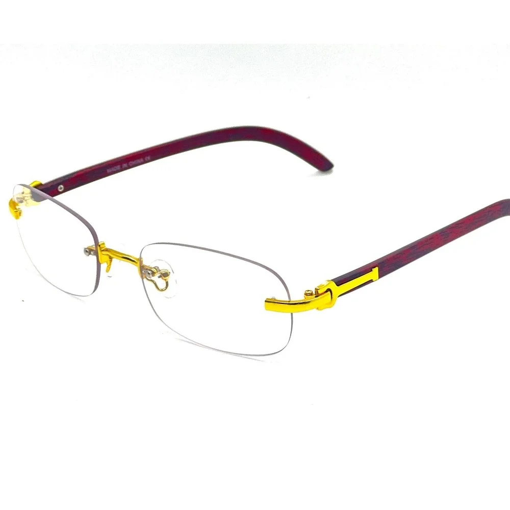 Mens CLASSY Style Wood Buff Retro 90s Hip Hop Rapper Gangster Clear Sunglasses‎